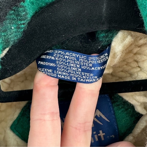 Vintage Northern Summit Plaid Flannel Sherpa Lined Full Zip Wool Work Jacket - Picture 4 of 7